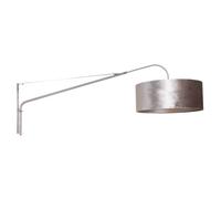 Netlighting Elegant Classy Wall Lamp with Shade Brushed Steel Velvet Silver in Grey Netlighting Grey