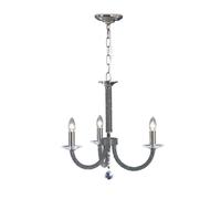 Netlighting Elena Ceiling Pendant Chandelier 3 Light Black Chrome Crystal Netlighting Black