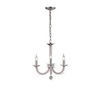 Netlighting Elena Ceiling Pendant Chandelier 3 Light Polished Chrome Crystal in Grey Netlighting Grey
