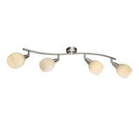 Netlighting Elliott Ceiling Spotlight Bar Nickel Matt White Glass Shade 4x E14 in Grey Netlighting Grey