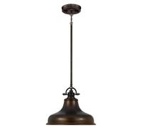 Netlighting Emery 1 Light Dome Ceiling Pendant Palladian Bronze E27 in Brown Netlighting Brown
