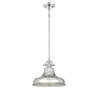 Netlighting Emery 1 Light Dome Ceiling Pendant Silver E27 Netlighting Silver