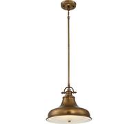 Netlighting Emery 1 Light Dome Ceiling Pendant Weathered brass E27 in Yellow Netlighting Yellow