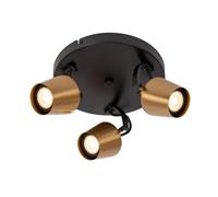 Netlighting Emile Ceiling spotlight Ø23cm 3xGU10 Matt Gold Brass in Black Netlighting Black