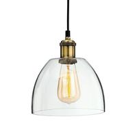 Luminosa Lighting Luminosa Empire 1 Light Ceiling Pendant Antique Brass, Clear Glass, E27