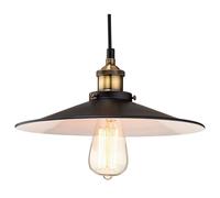 Netlighting Empire 1 Light Dome Ceiling Pendant Black Antique Brass E27 Netlighting Black
