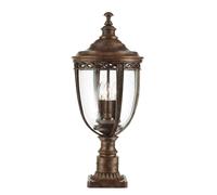 Netlighting English Bridle 3 Light Large Outdoor Pedestal Light British Bronze IP44 E14 in Brown Netlighting Brown