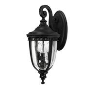 English Bridle 3 Light Outdoor Medium Wall Lantern Light Black IP44 E14 Netlighting Black One Size