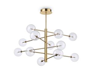 Netlighting Equinoxe 12 Light Multi Arm Ceiling Pendant Light Antique Brass in Yellow Netlighting Yellow