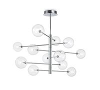 Netlighting Equinoxe 12 Light Multi Arm Ceiling Pendant Light Chrome in Grey Netlighting Grey