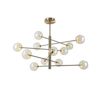 Netlighting Equinoxe 12 Light Multi Arm Pendant Ceiling Light Shaded Amber Netlighting Amber