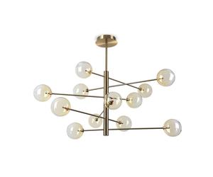 Netlighting Equinoxe 12 Light Multi Arm Pendant Ceiling Light Shaded Amber Netlighting Amber