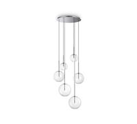 Netlighting Equinoxe 6 Light Cluster Pendant Ceiling Light Chrome in Silver Netlighting Silver