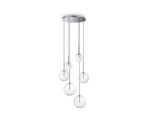 Netlighting Equinoxe 6 Light Cluster Pendant Ceiling Light Chrome in Silver Netlighting Silver