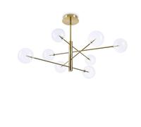 Netlighting EQUINOXE 8 Light Multi Arm Semi Flush Ceiling Lamp Brass in Yellow Netlighting Yellow