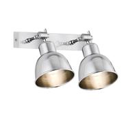 Netlighting Eufrat Twin Dome Wall Lamp Brushed Chrome in Grey Netlighting Grey