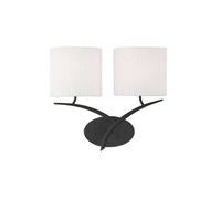 Netlighting Eve Wall Lamp Switched 2 Light E27 Anthracite with White Oval Shades in Black Netlighting Black