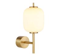 Netlighting Ewald Wall Lamp BrassColoured Opal Glass Shade LED 3000K in Gold Netlighting Gold