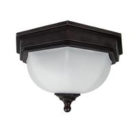 Elstead Fairford 2 Light Bathroom Flush Ceiling Lantern Bronze Ip44, E27