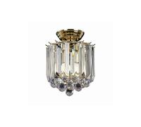 Netlighting Fargo 2 Light Flush Ceiling Light Acrylic Brass E14 in Gold Netlighting Gold