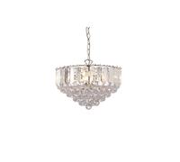 Netlighting Fargo 3 Light Ceiling Pendant Chrome Clear Acrylic E14 in Grey Netlighting Grey
