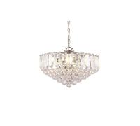 Netlighting Fargo 6 Light Ceiling Pendant Chrome Clear Acrylic E14 in Grey Netlighting Grey