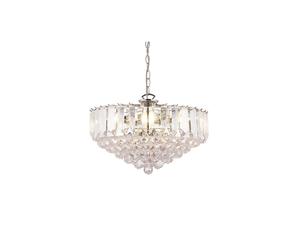 Netlighting Fargo 6 Light Ceiling Pendant Chrome Clear Acrylic E14 in Grey Netlighting Grey