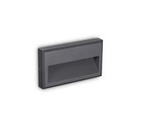 Ideal Lux LED Outdoor Rectangle Flush Wall Light Anthracite IP65, 3000K