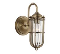 Netlighting Feiss Urban Restoration 1 Light Wall Light Dark Antique Brass IP44 in Yellow Netlighting Yellow