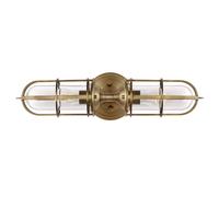 Luminosa Lighting Elstead Feiss Urban Restoration 2 Light Wall Light Dark Antique Brass Ip44