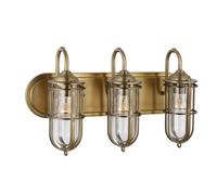 Netlighting Feiss Urban Restoration 3 Light Wall Light Dark Antique Brass IP44 in Yellow Netlighting Yellow