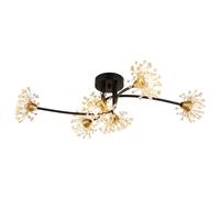Luminosa Lighting Luminosa Fiore Multi Arm Semi Flush Ceiling Lamp Matt Black 6X G9