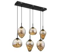Netlighting Firefly Cluster Pendant Matt Black Smoke Glass Shade 6x LED 3000K Netlighting Black