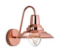 Netlighting Fisherman 1 Light Indoor Dome Wall Light Copper Clear Glass E14 in Brown Netlighting Brown