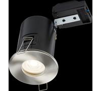 Netlighting Fixed GU10 FireRated Downlight Brushed Chrome 230V IP65 35W in Grey Netlighting Grey