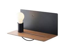 Netlighting Flash Reading Usb Wall Lamp Shelf Black Wood E27 Netlighting Black