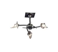 Netlighting Flavia Semi Flush Ceiling Round 3 Light G9 Black Chrome Netlighting Black