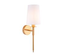 Netlighting Florence Wall Lamp Vintage Brass Finish & Fabric 6W LED E14 in White Netlighting White