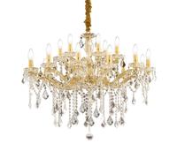 Netlighting Florian 18 Light Crystal Chandelier Gold Finish E14 in Clear Netlighting Clear