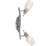 Netlighting Florita Twin Ceiling Spotlight Chrome Opal Glass Shade 2x E14 in Grey Netlighting Grey