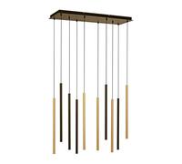 Paul Neuhaus Flute LED pendant light, dimmable, 10-bulb