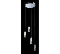 Netlighting Focus LED 4 Light Cluster Pendant Chrome Clear Acrylic Bubble Shade in Grey Netlighting Grey
