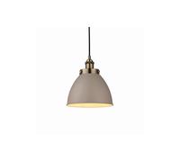 Netlighting Franklin 1 Light Dome Pendant Satin Taupe Antique Brass Plate E27 in Gold Netlighting Gold