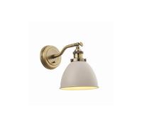 Netlighting Franklin 1 Light Dome Wall Satin Taupe Antique Brass Plate E14 in Gold Netlighting Gold