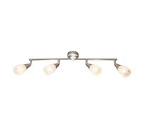 Netlighting Franziska Ceiling Spotlight Bar Nickel Matt Clear Glass Shade 4x E14 in Grey Netlighting Grey