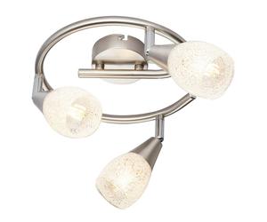 Netlighting Franziska Ceiling Spotlight Clusters Nickel Matt Glass Shade 3x E14 in Grey Netlighting Grey