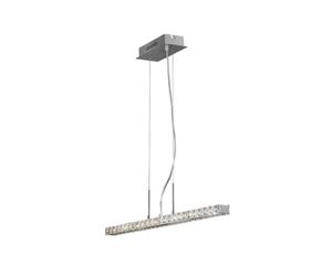Netlighting Galaxy Ceiling Pendant Linear 12W LED 4000K Polished Chrome Crystal in Grey Netlighting Grey