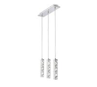 Netlighting Galaxy Linear Pendant 3 Drop LED 6000K 3 X 3W Polished Chrome Crystal in Grey Netlighting Grey