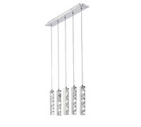 Netlighting Galaxy Linear Pendant 5 Drop 15W LED 6000K Polished Chrome Crystal in Grey Netlighting Grey