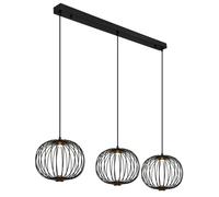 Netlighting Galway Bar Pendant Ceiling Light Matt Black 3x LED 3000K Netlighting Black